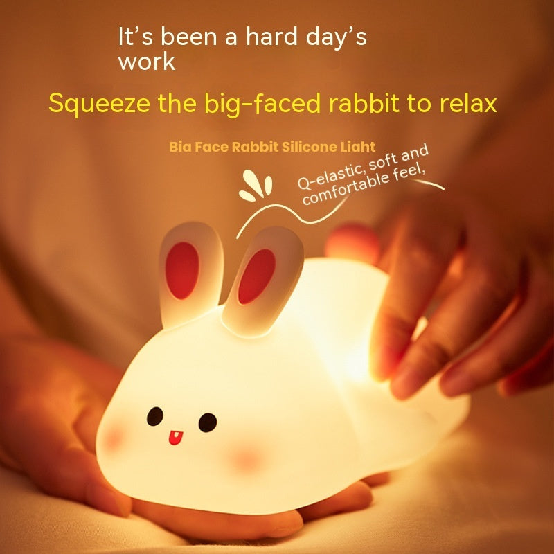 Adorable LED Night Light – Big Face Rabbit Touch Sensor Lamp