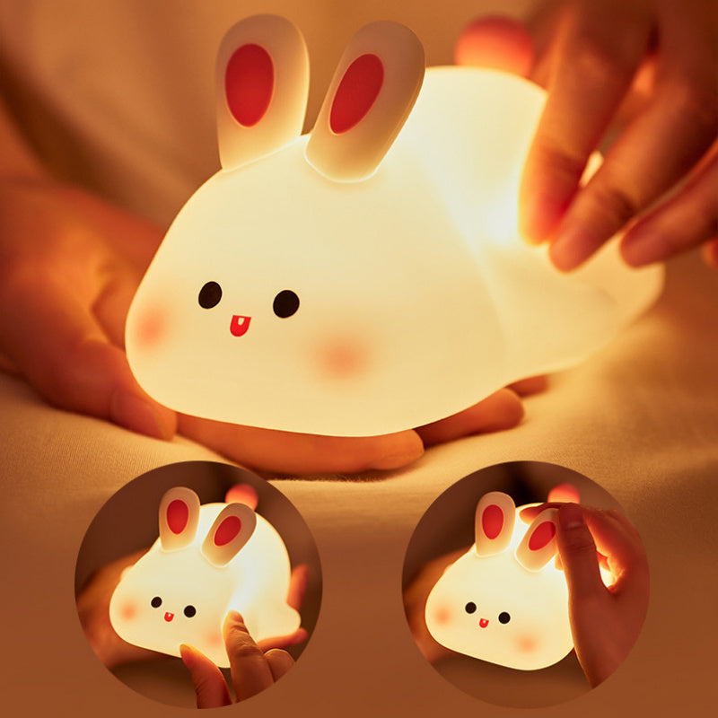 Adorable LED Night Light – Big Face Rabbit Touch Sensor Lamp