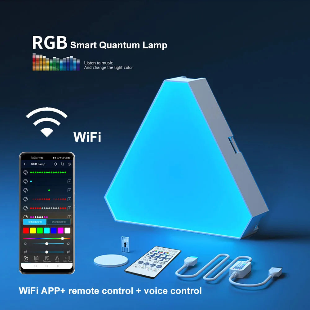 Smart Triangle Quantum Lamp – Customizable RGB Wall Lights