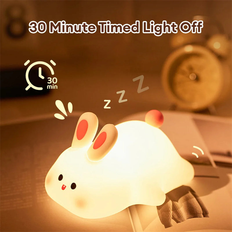 Adorable LED Night Light – Big Face Rabbit Touch Sensor Lamp