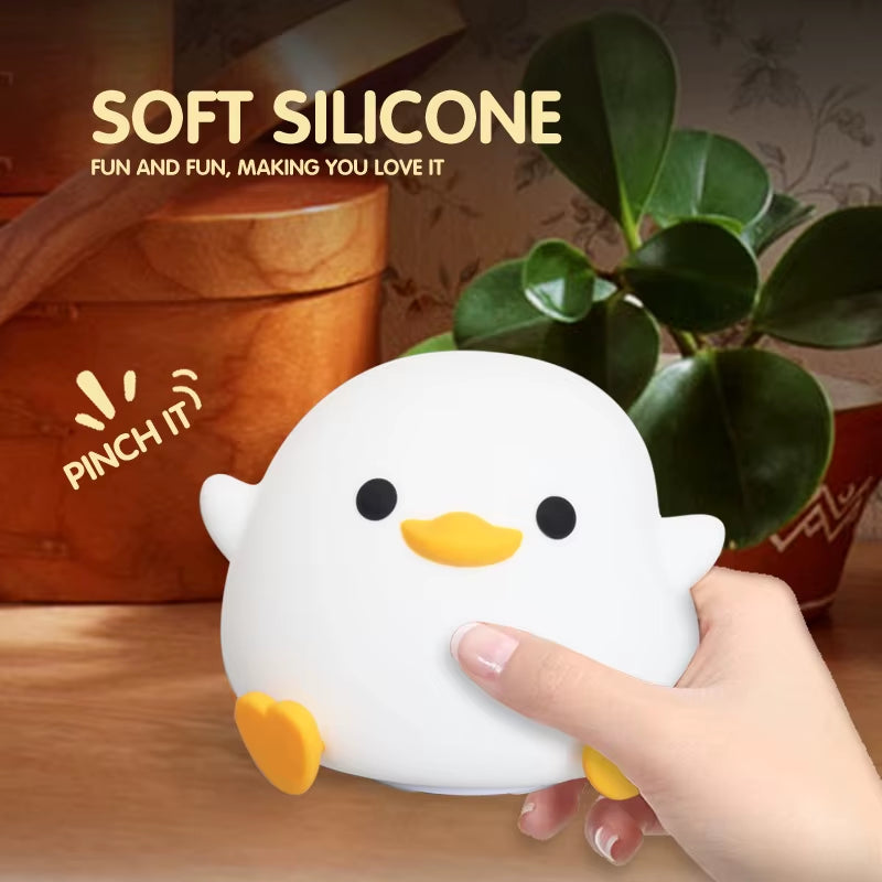 Adorable Duck Silicone Night Light – Soft, Safe & Rechargeable! 🦆✨