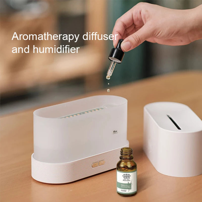 Flame Effect Aroma Diffuser & Ultrasonic Air Humidifier – Cool Mist Maker with LED Lighting 🌿💨🔥