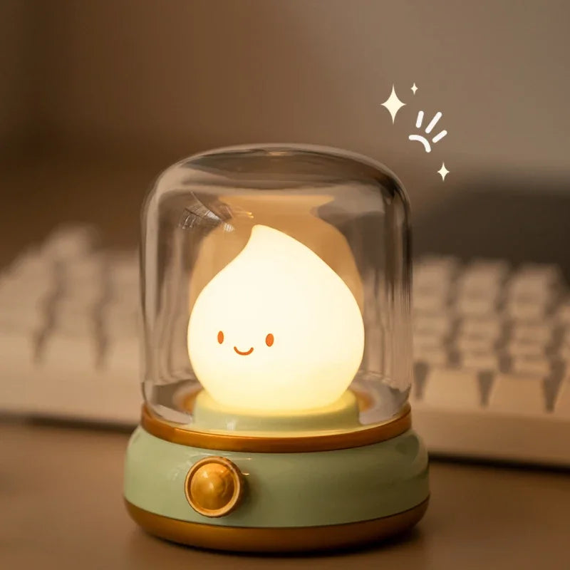 Mini Desktop LED Cute Night Lamp Creative USB Rechargeable Portable Cartoon Table Lamp for Coffee Bar Home Decor Hotel Bedroom