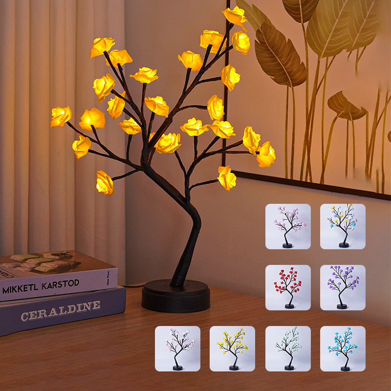 Rose Flower Tree Table Lamp – Romantic Fairy Desk Night Light ✨